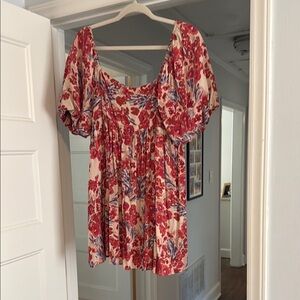 Floral Red Women's Top